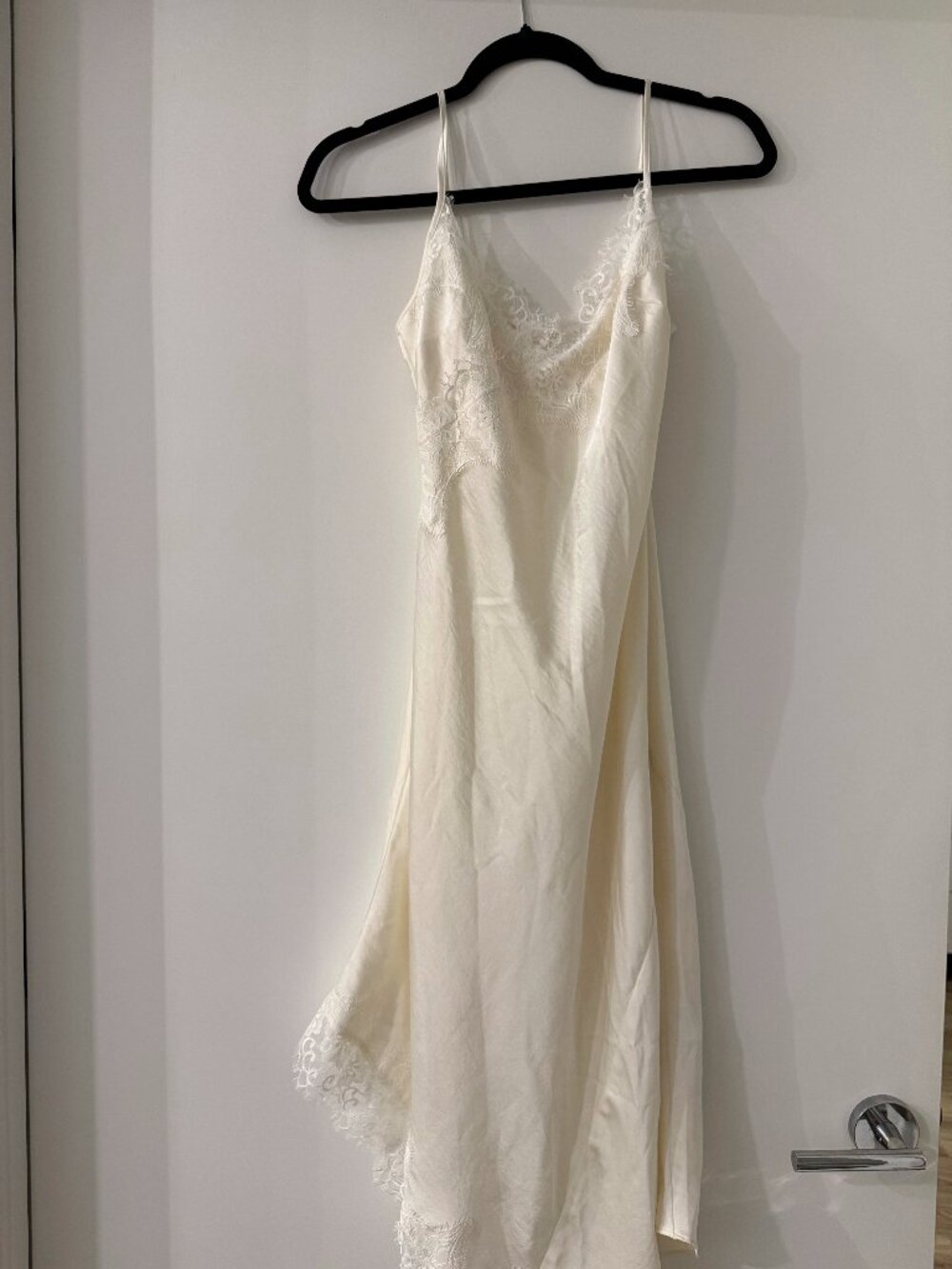 Asymmetric Sleeveless Lace Slip Dress